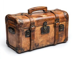 Vintage leather travel trunk