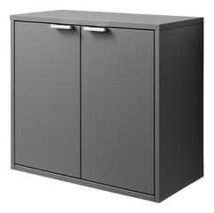 A powder-coated steel bathroom cabinet, offering durability and resistance to moisture in a coastal home.