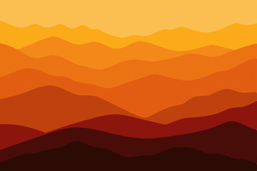Obraz premium ayered hills under a dramatic golden sunset sky