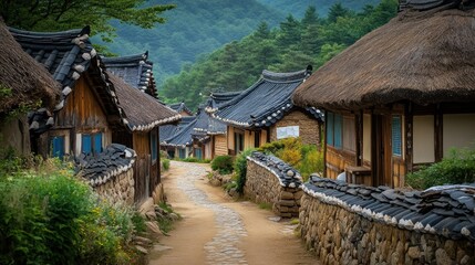 Fototapeta premium A picturesque village street