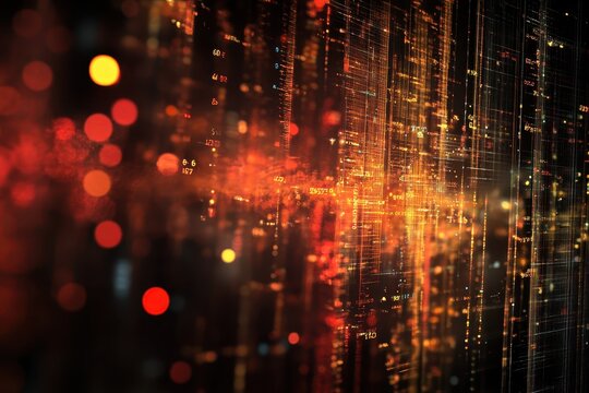 Data science algorithm represented through dynamic numerical code sequence with vibrant colors and patterns, Numerical code sequence Data science algorithm or math CG seamless