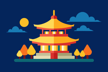 Obraz premium vector illustration of a pavilion