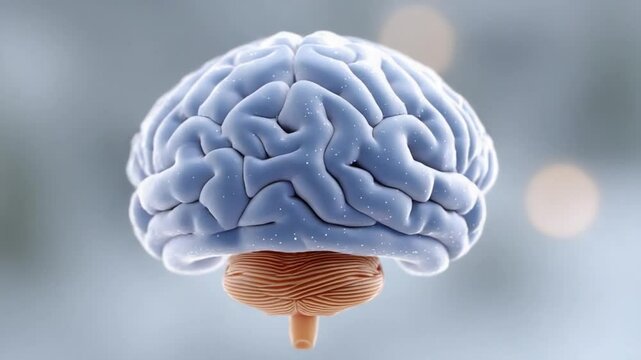 The Mind's Landscape: A meticulously crafted, photorealistic representation of the human brain, showcasing its intricate folds and textures against a soft, blurred backdrop.