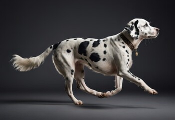 dalmatian god isolated on grey neutral studio background, adorable pet, lovely dalmation doggy 4