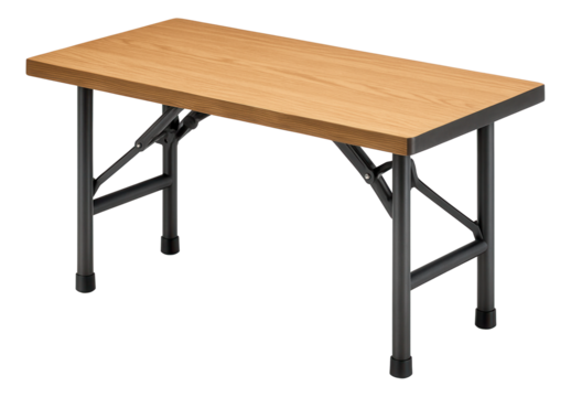 Heavy-duty folding table with a steel frame, perfect for a workshop in a residential garage.