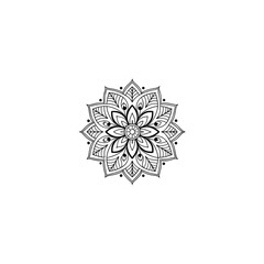 Circular pattern in the form of a mandala. Henna tatoo mandala. Mehndi style. Decorative pattern in oriental style. Coloring book page.