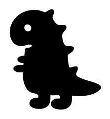 Dinosaur Silhouette, Black Dino Icon, Minimalist Dinosaur, T-Rex Shape, Cartoon Dinosaur Outline