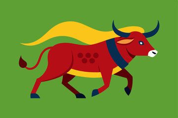 Obraz premium illustration of a cartoon cow