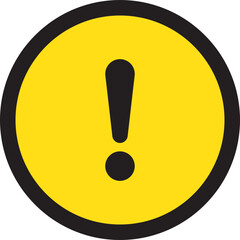 Exclamation mark icon. Caution and attention icon isolated on transparent background. Round warning or danger alert icon symbol. Warning sign with exclamation mark icon vector illustration.