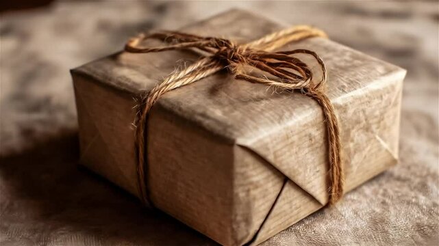 Unwrapping the mystery of a beautifully packaged gift waiting to surprise on a quiet afternoon at home