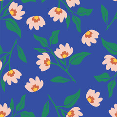 Cute feminine seamless watercolor pattern with little tiny wildflowers, hand drawn