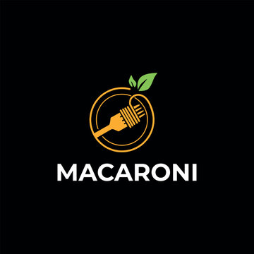 noodles macaroni logo design vector