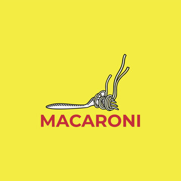 noodles macaroni logo design vector