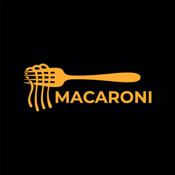 noodles macaroni logo design vector