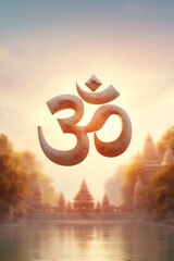 Om Symbol with Bright Gradient Texture and Spiritual Vibes