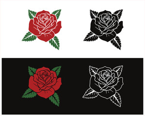 Aesthetic Rose Compilation Rose Illustrations on White and Black Backgrounds Vintage Inspired Floral Design Floral Illustrations
