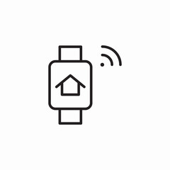 smart home watch icon sign vector