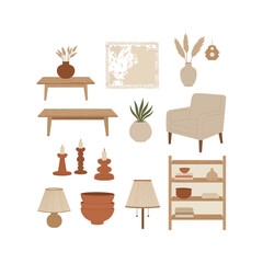 Bohemian Interior Design Elements Cozy Living Room Decor Wooden Furniture and Plants