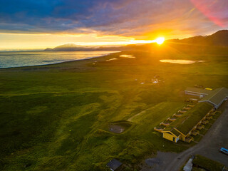 Sunset over the beach on Snæfellsnes Peninsula, Iceland