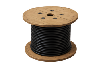 Electric Cable Spool Reel Isolated on Transparent Background (PNG)

