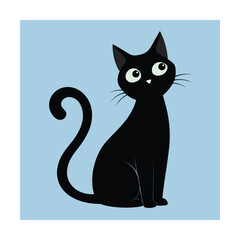 Black cat curious