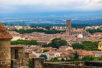 Panoramic View of the Bastide Saint-Louis Dominated by the Church of Saint-Vincent from the Cité de Carcassonne