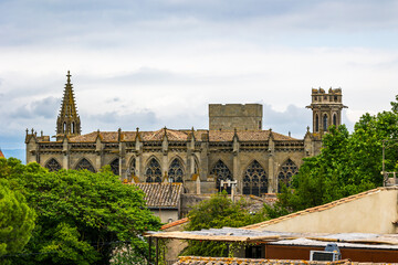 Basilica of Saint-Nazaire Inside the Cité de Carcassonne Viewed from the Ramparts