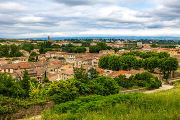 Panoramic View of the Bastide Saint-Louis Dominated by the Church of Saint-Vincent from the Cité de Carcassonne