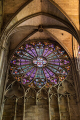 Radiant Rose Window from Inside the Basilica of Saint-Nazaire in Carcassonne