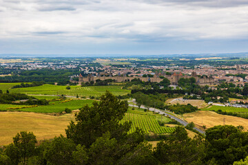 Panoramic View of the Cité de Carcassonne from the Hills Outside the City