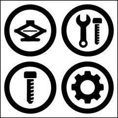 Mechanic tools icons vector