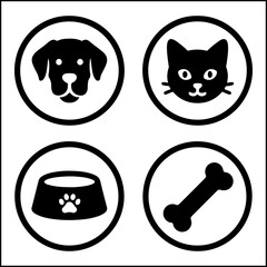 Pet shop icons vector