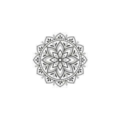 Circular pattern in the form of a mandala. Henna tatoo mandala. Mehndi style. Decorative pattern in oriental style. Coloring book page.