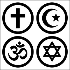 Religious symbols icons