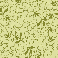 Cute feminine seamless watercolor pattern with little tiny wildflowers, hand drawn