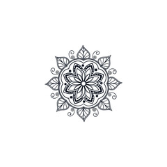 Circular pattern in the form of a mandala. Henna tatoo mandala. Mehndi style. Decorative pattern in oriental style. Coloring book page.