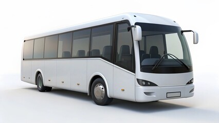 white bus isolated on white