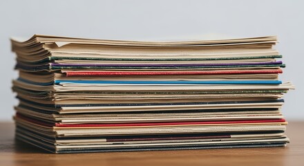 Stack of Paper Documents on Desk for Filing and Organization