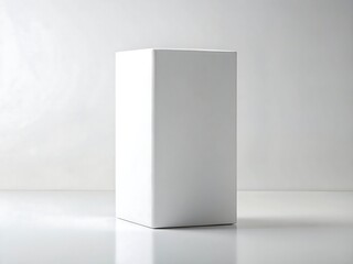 Naklejka premium A blank white box is isolated on a white background