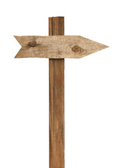 close up of a wooden sign on white background
