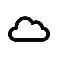 Simple black outline of a cloud on a white background