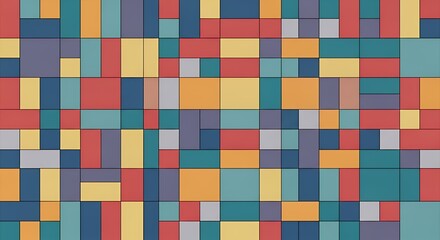 Colorful Rectangles Arranged in Geometric Pattern Background