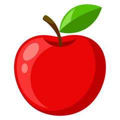 red apple isolated on white