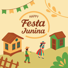 Traditional Brazilian Festa Junina Party Vector