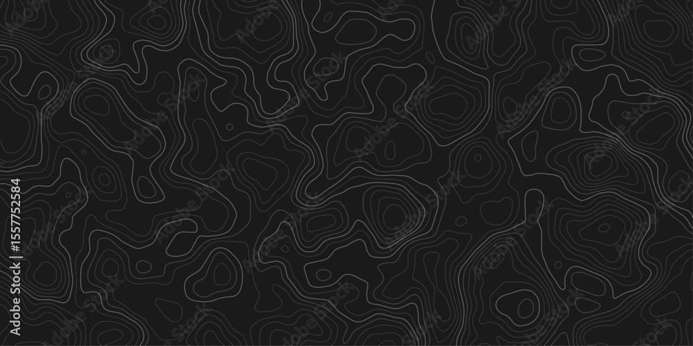 Aufkleber dark topographic map with contour lines showing elevation on a textured surface pattern design graph