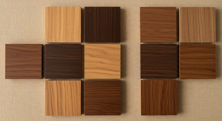 Collection of Various Veneer Wood Samples and Textures