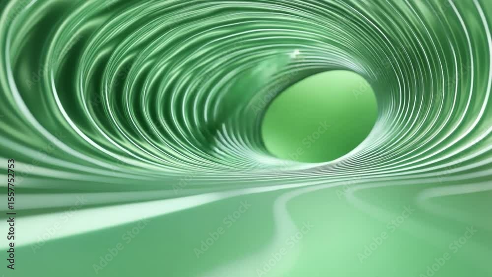 Aufkleber abstract green tunnel: an innovative and aesthetically captivating image of an abstract green tunnel