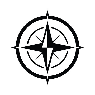 Abstract compass logo vector illustration directional minimalist design Vector illustration