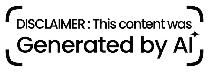 ai generated content disclaimer label graphic in horizontal layout on white background