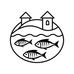 fish icon vector illustration
